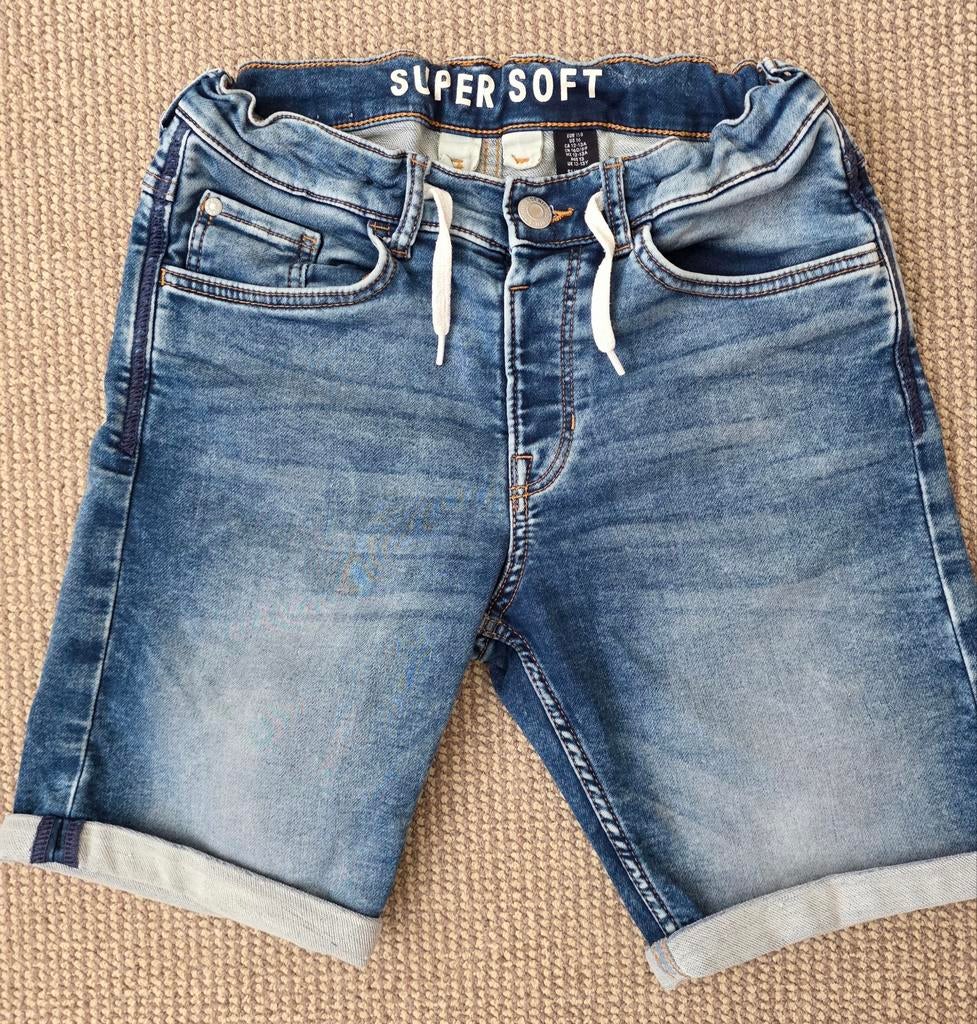 Stoere slim fit spijker bermuda / korte broek 158, Broek, Gebruikt, H&M, Ophalen of Verzenden