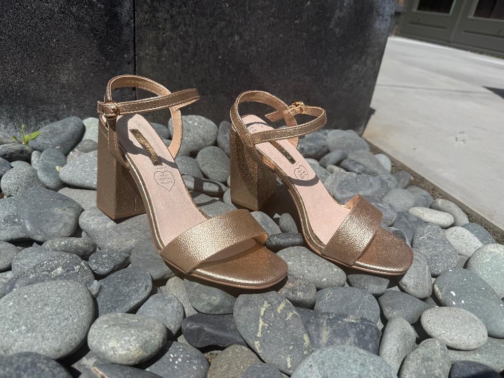 Rose goud hakken m. 37, Zo goed als nieuw, Schoenen met hoge hakken, Roze, Verzenden