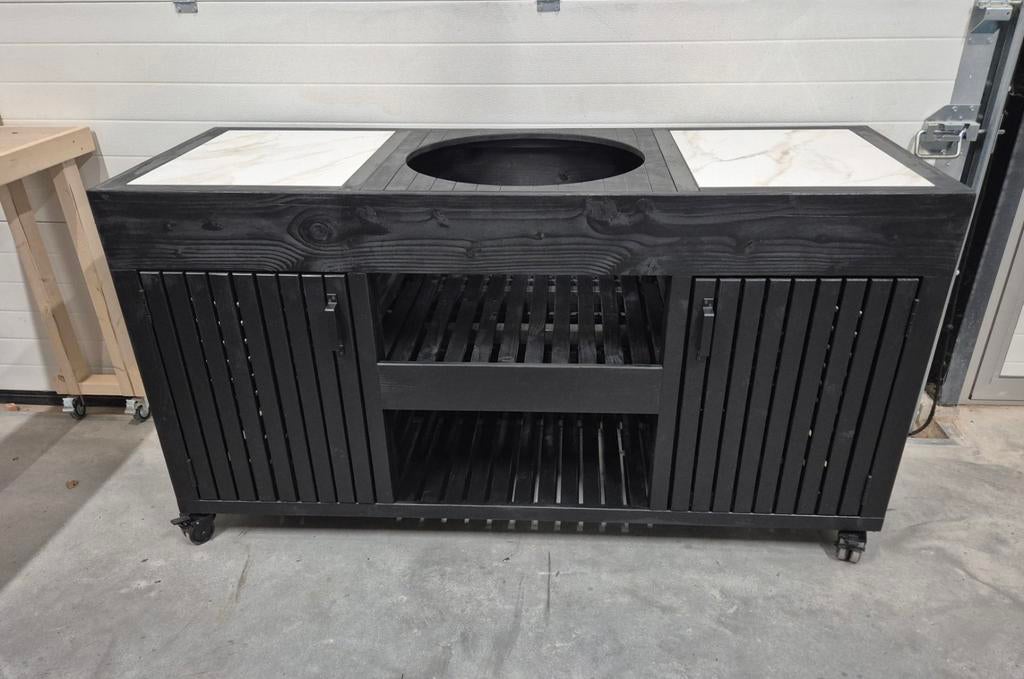 Luxe buitenkeuken met tegelblad en opbergruimte, Tuin en Terras, Buitenkeukens, Houtskool, Onbekend, Nieuw, Ophalen of Verzenden