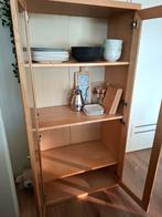 Houten servieskast met glazen deuren (148x72x42), Modern, Scandinavisch, Glas, 150 tot 200 cm, 25 tot 50 cm