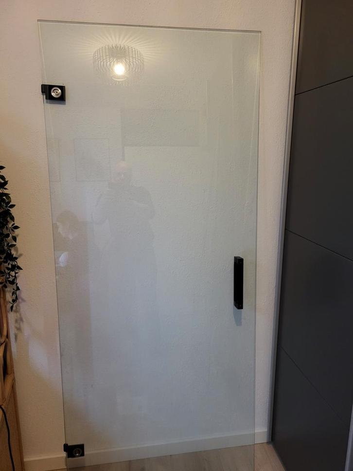 Douchedeur en scherm, Doe-het-zelf en Verbouw, Deuren en Horren, Zo goed als nieuw, Overige typen, 200 tot 215 cm, Glas, Ophalen of Verzenden