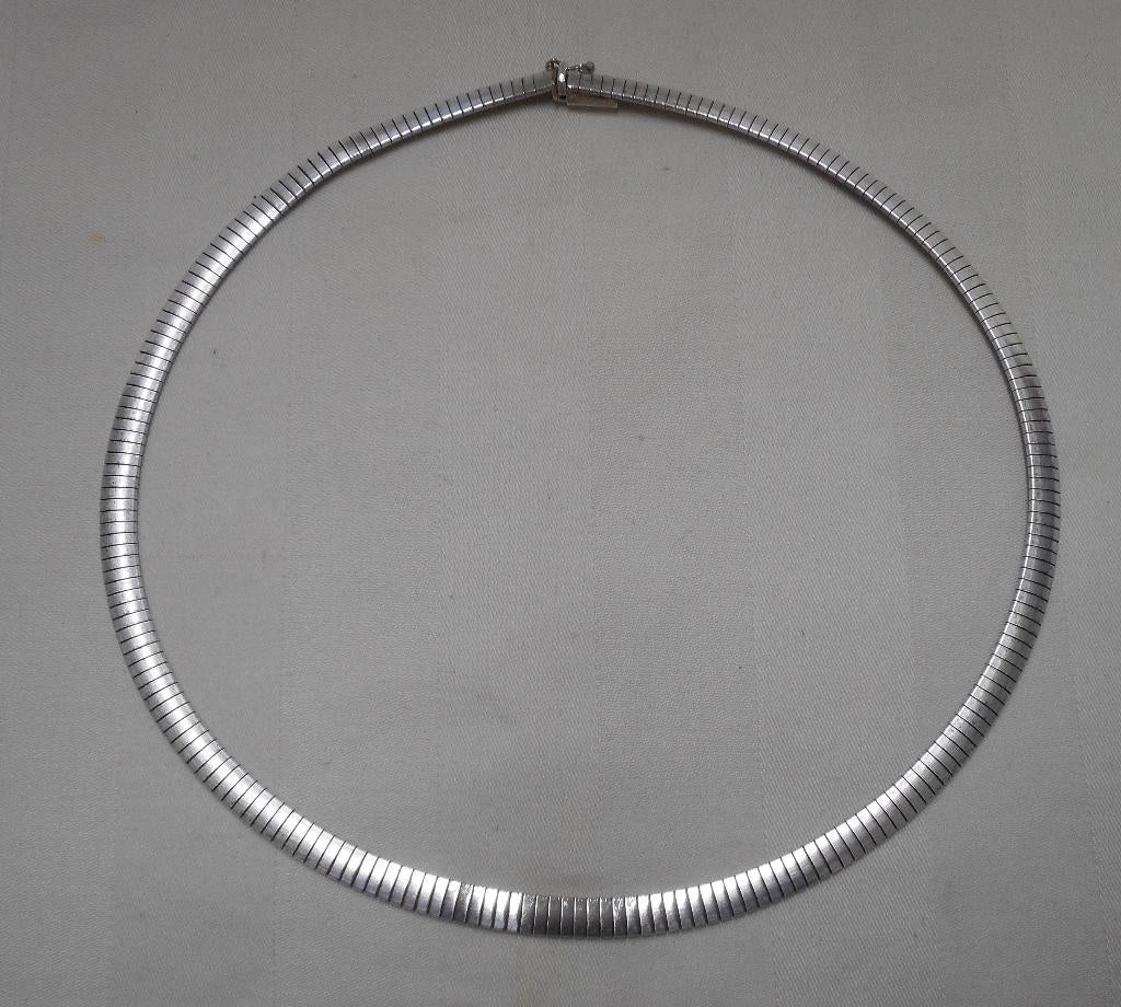 Zilveren vintage omega collier nr.603, Sieraden, Tassen en Uiterlijk, Kettingen, Verzenden, Zo goed als nieuw, Zilver, Zilver