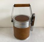 Vintage IJsemmer met tang - leerlook afwerking en RVS, Ophalen of Verzenden, Huis en Inrichting