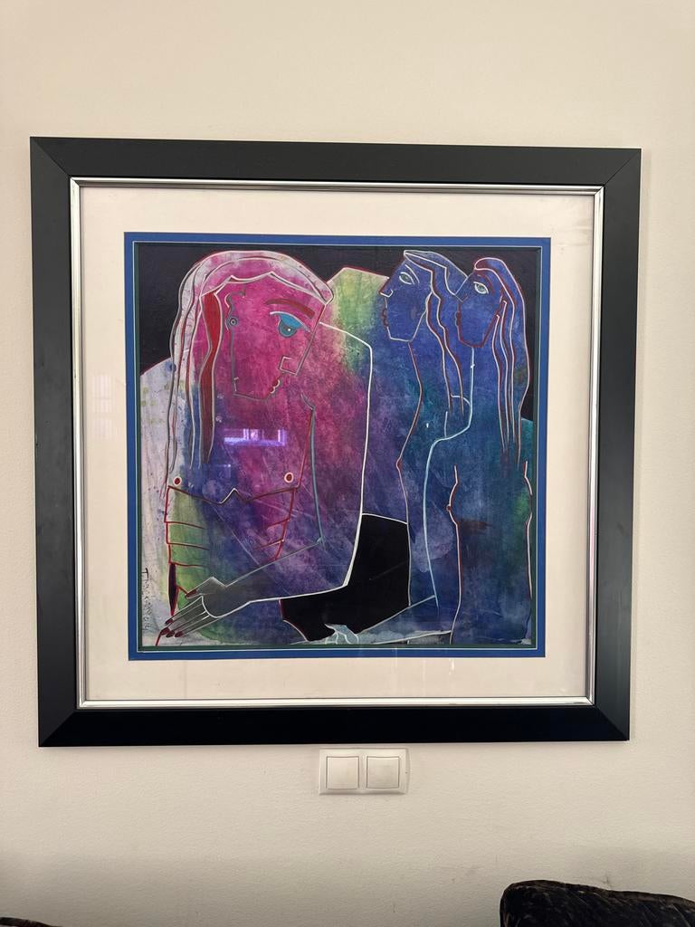 Mooi schilderij Theo Mackaay van acryl verf, Antiek en Kunst, Verzenden