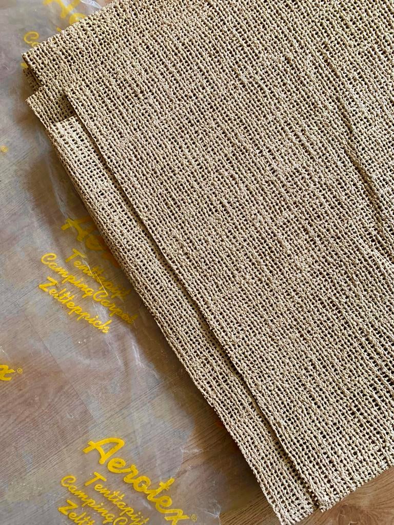 Airotex beige tenttapijt 2.90 x 2.50, Caravans en Kamperen, Kampeeraccessoires, Gebruikt, Ophalen