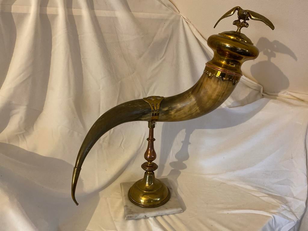 Antieke Messing & Hoorn Hoorn des overvloeds, 19e Eeuw, Ophalen of Verzenden