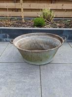Oude zinken teil / plantenbak, Gebruikt, Minder dan 30 cm, Ophalen of Verzenden, Balkon