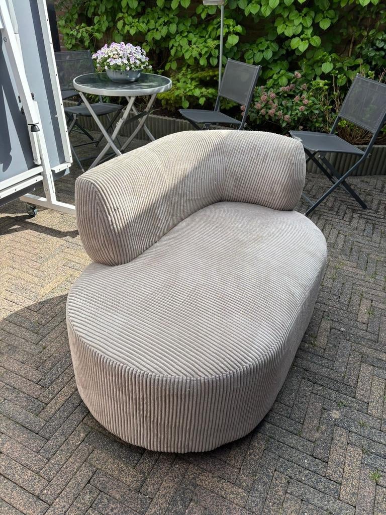 Stijlvolle ribstof bankje/poef - perfect om te chillen, Ophalen, Eenpersoons, Modern, Lounge, 75 tot 100 cm