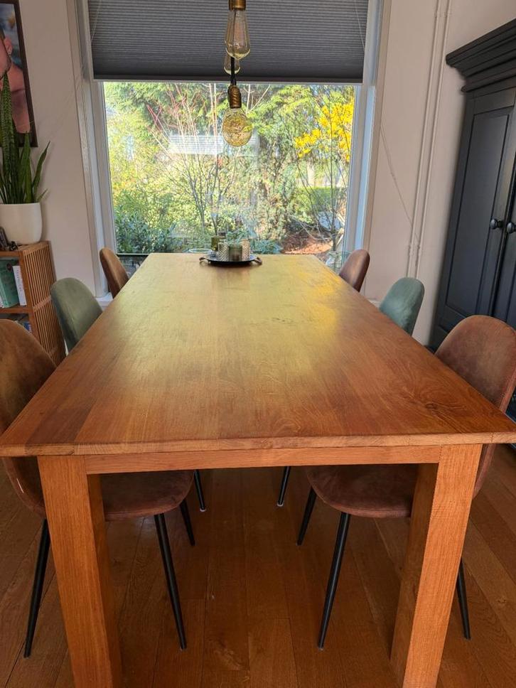 Eetkamertafel met stoelen (ook los te koop), Huis en Inrichting, Tafels | Eettafels, Gebruikt, 50 tot 100 cm, 150 tot 200 cm, Vier personen