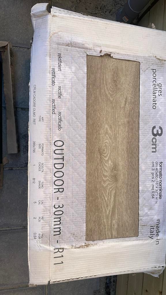 14 stuk Keramische Terrastegels Houtlook 80x40 Nieuw in Doos, Tuin en Terras, Ophalen, Keramiek, Nieuw, Minder dan 5 m²