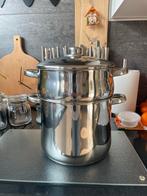 XXL RVS Stoompan  soeppan groot Capaciteit voor Gezond Koken, Kookpan of Snelkookpan, Inductieplaat, Ophalen of Verzenden, Zo goed als nieuw