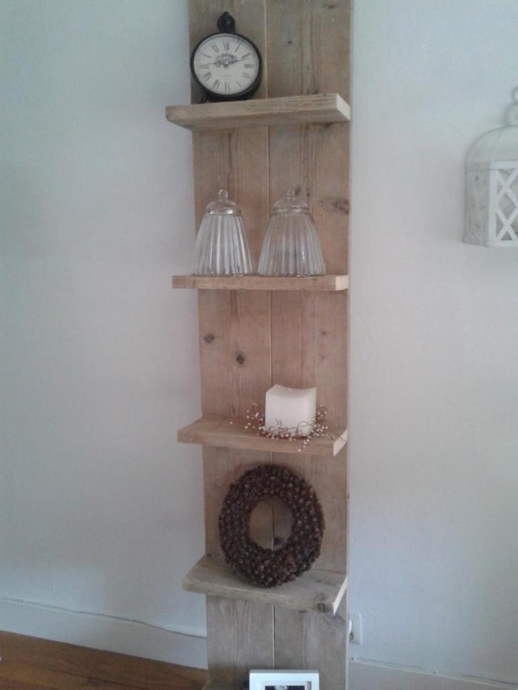 wandrek decoratieladder fotoladder van gebruikt steigerhout, Huis en Inrichting, Woonaccessoires | Wandplanken en Boekenplanken