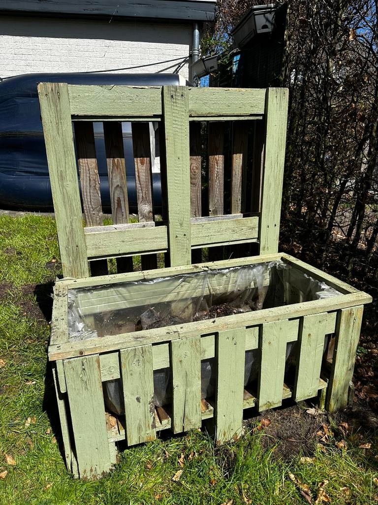 Houten bloembak, Tuin en Terras, Bloembakken en Plantenbakken, Ophalen, Gebruikt, Hout