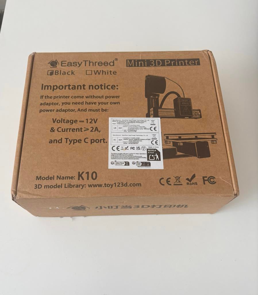 EasyThreed K10 Mini 3D Printer, Computers en Software, 3D Printers, Ophalen of Verzenden, Nieuw