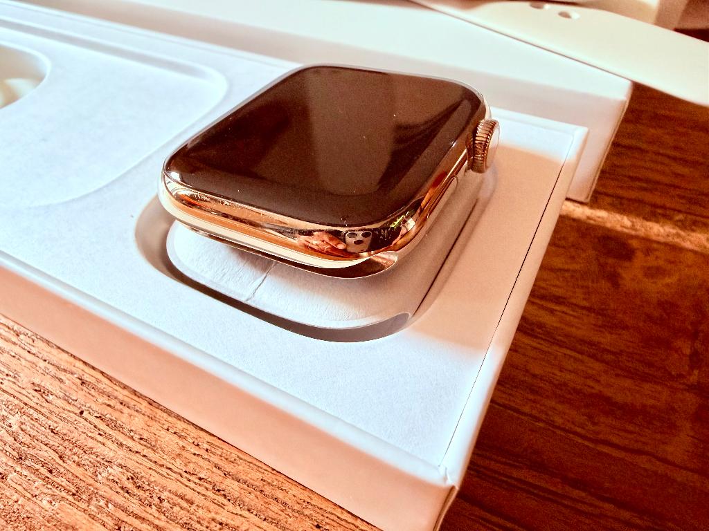 ✅ ⌚️ Apple Watch Series 7 RVS Gold 45MM Met Doosje  + Bandje, Ophalen, Apple Watch ⌚️, Wit, IOS