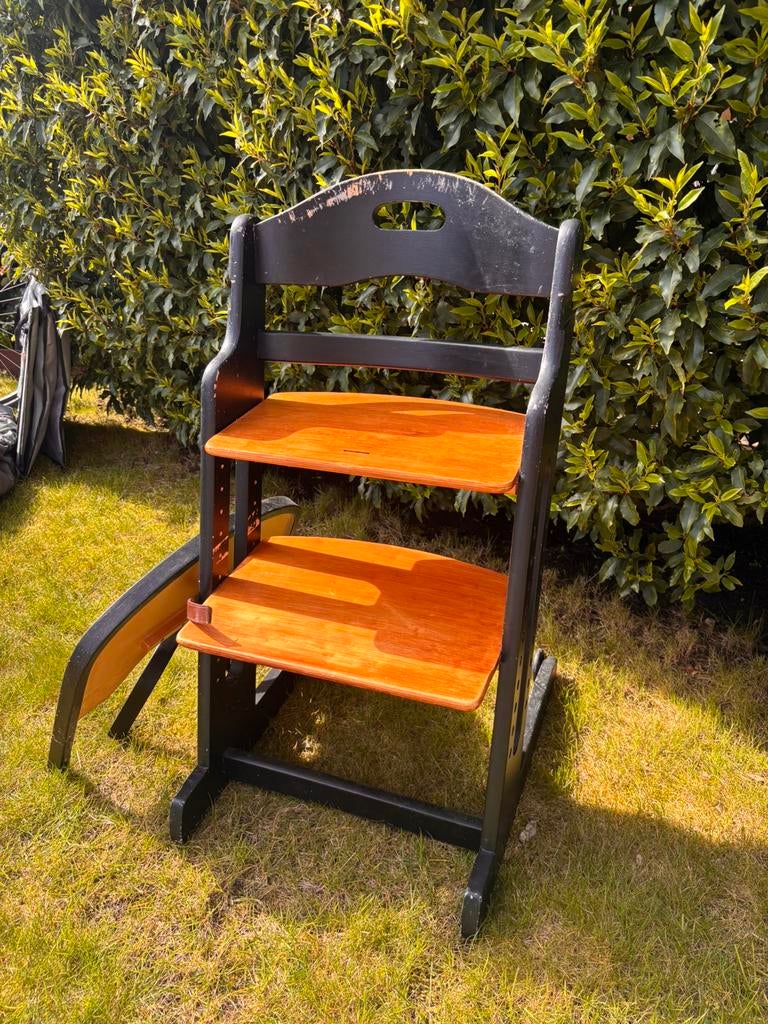 Houten kinderstoel (meegroei/trip trap), Ophalen, Gebruikt, Meegroeistoel, Afneembaar eetblad
