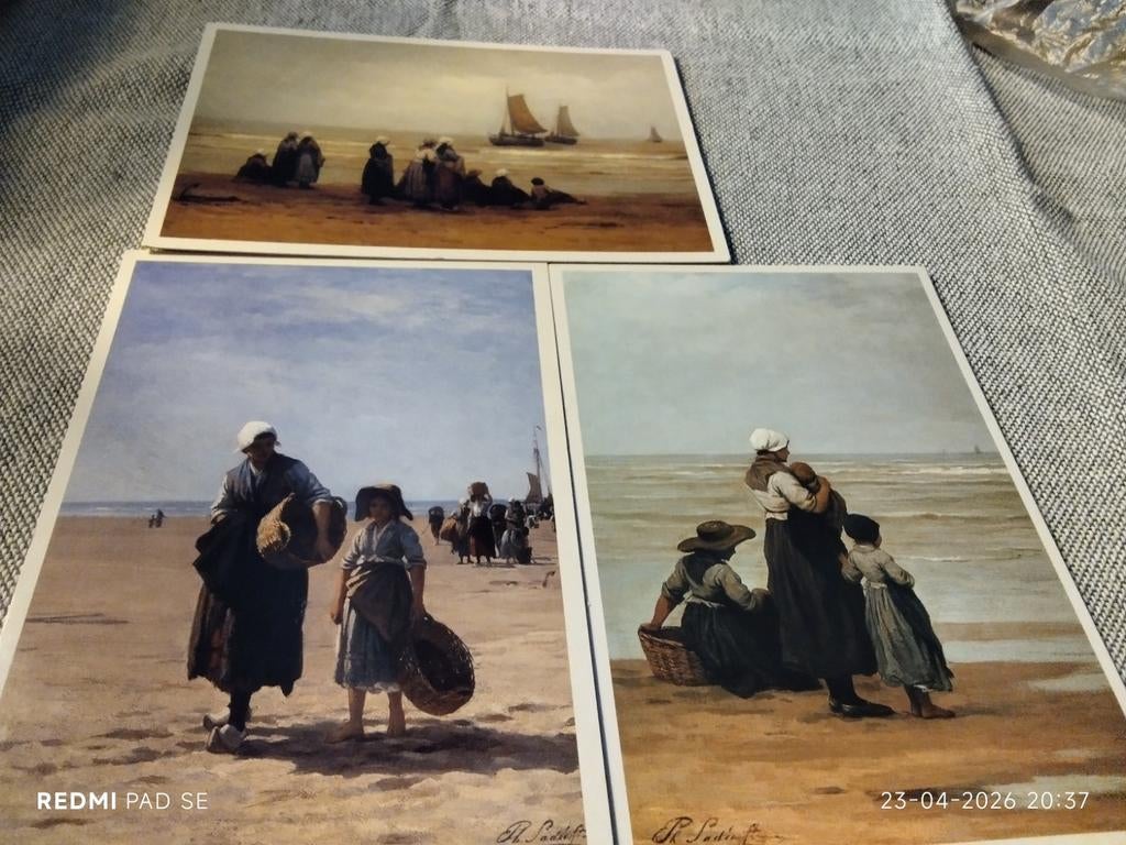 3 Ongelopen Ansichtkaarten van Kunstschilder P.L.J.F. Sadee, Ophalen of Verzenden, Voor 1920, Ongelopen, Overige thema's