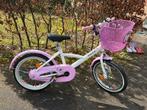 Meisjesfiets 16 inch - roze / wit (incl mandje), Ophalen, Gebruikt, 16 tot 20 inch