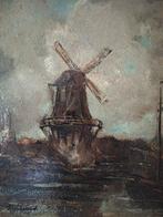 Theo Goedvriend molen langs een vaart, Antiek en Kunst, Kunst | Schilderijen | Klassiek, Ophalen of Verzenden