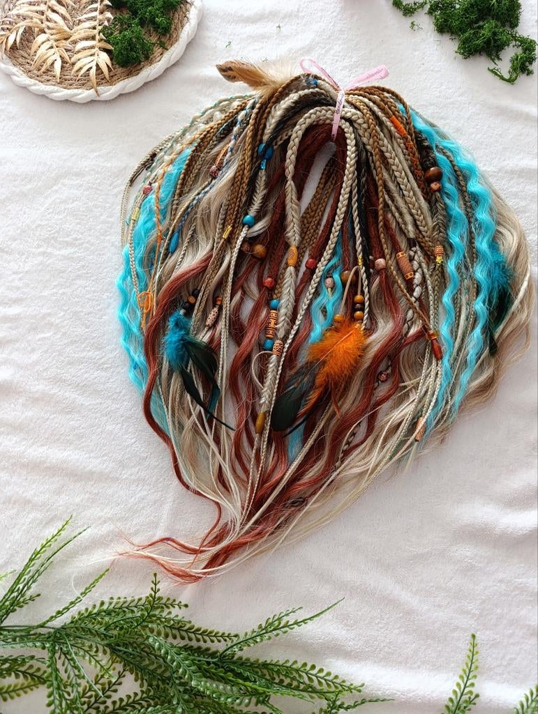 Dreadlocks, dreadlock extensions, dreadkrullen set 60 DE, Ophalen of Verzenden, Nieuw, Pruik of Haarverlenging