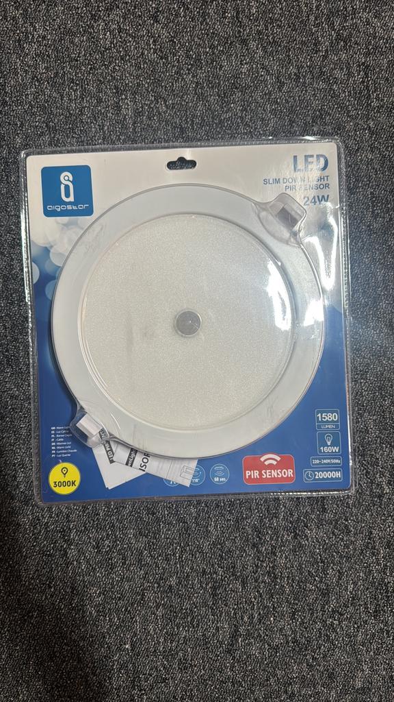 Nieuwe LED Inbouwspots 24W met PIR Sensor (Beweging) - Ø240m, Metaal of Aluminium, Nieuw, Ophalen of Verzenden, Led