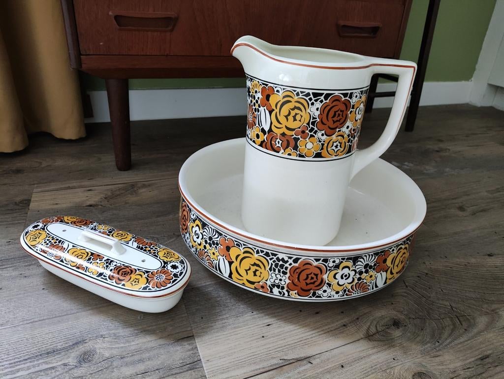 Lampetset Maastrichts aardewerk, Antiek en Kunst, Ophalen of Verzenden