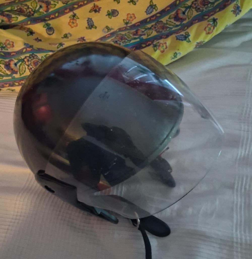 Brommer helm gebruikt, Fietsen en Brommers, Brommerhelmen, Ophalen, Gebruikt, Large