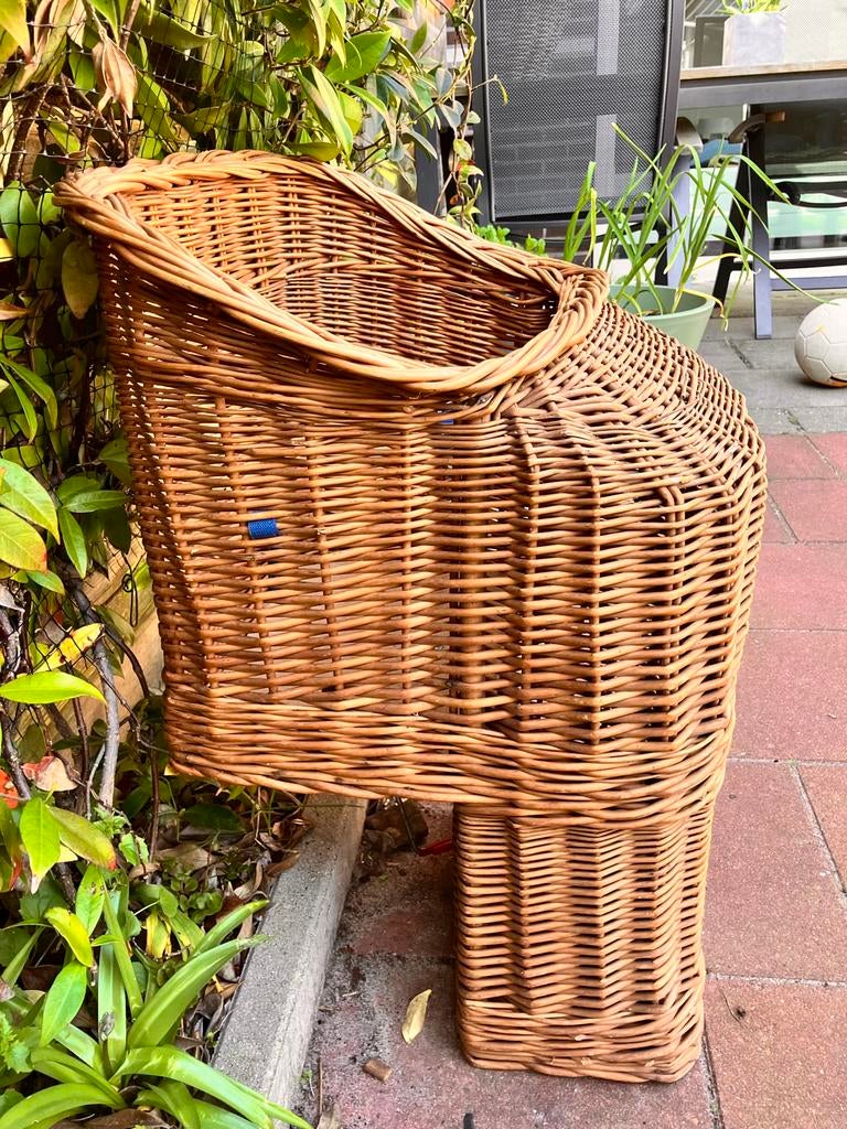 Vintage rieten fietsmand - 45 jaar oud, goede staat, Ophalen of Verzenden, Zo goed als nieuw, Fietsmand