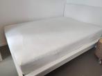 Compleet IKEA bed met lattenbodem, matras en topper, Ophalen, Gebruikt, Wit, 140 cm