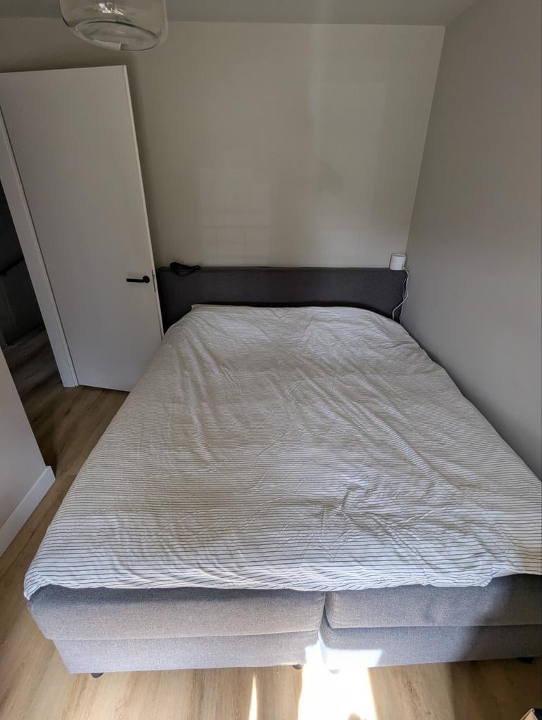 Norma Boxspring 180x210cm met hoofdbord en topper, Ophalen, Gebruikt, 210 cm, Tweepersoons