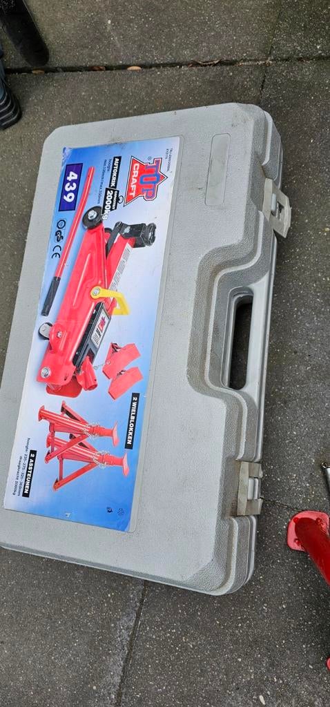 Garagekrik 2 ton met 2 bokken  en wielsteunen, Auto diversen, Ophalen, Hydraulisch, Garagekrik