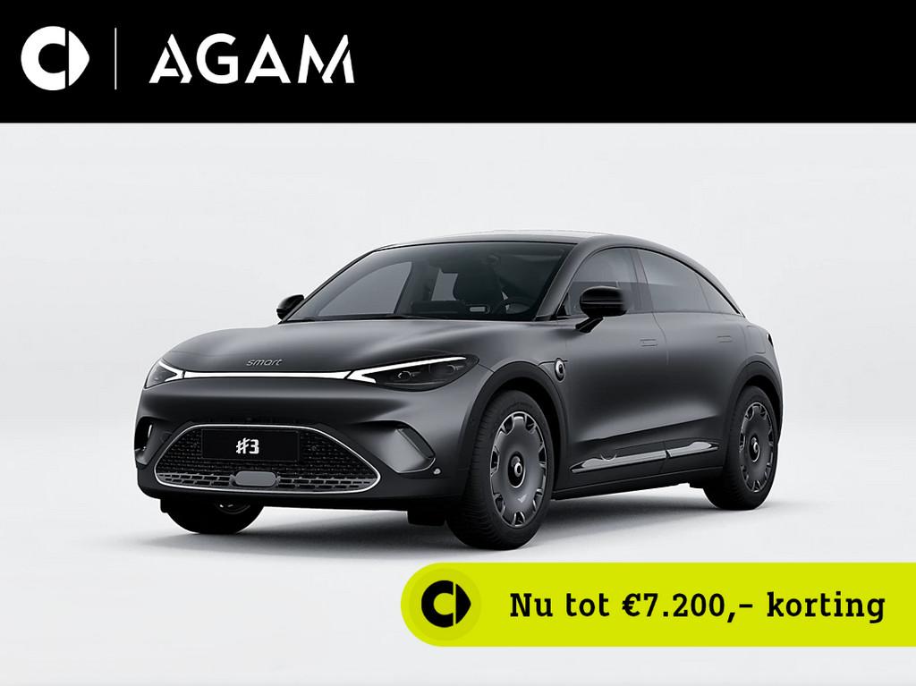smart #3 Premium 66 kWh, Auto's, Smart, Automaat, Achterwielaandrijving, Zwart, Leder