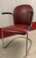 Gispen 413 buisframe stoel, Huis en Inrichting, Stoelen, Gebruikt, Ophalen of Verzenden, Metaal, Rood