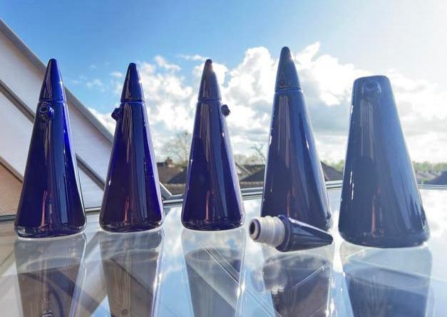 5 Dudson Artisan Olie & Azijnstellen Kobaltblauw Keramiek -, Keramiek, Overige typen, Ophalen of Verzenden, Zo goed als nieuw