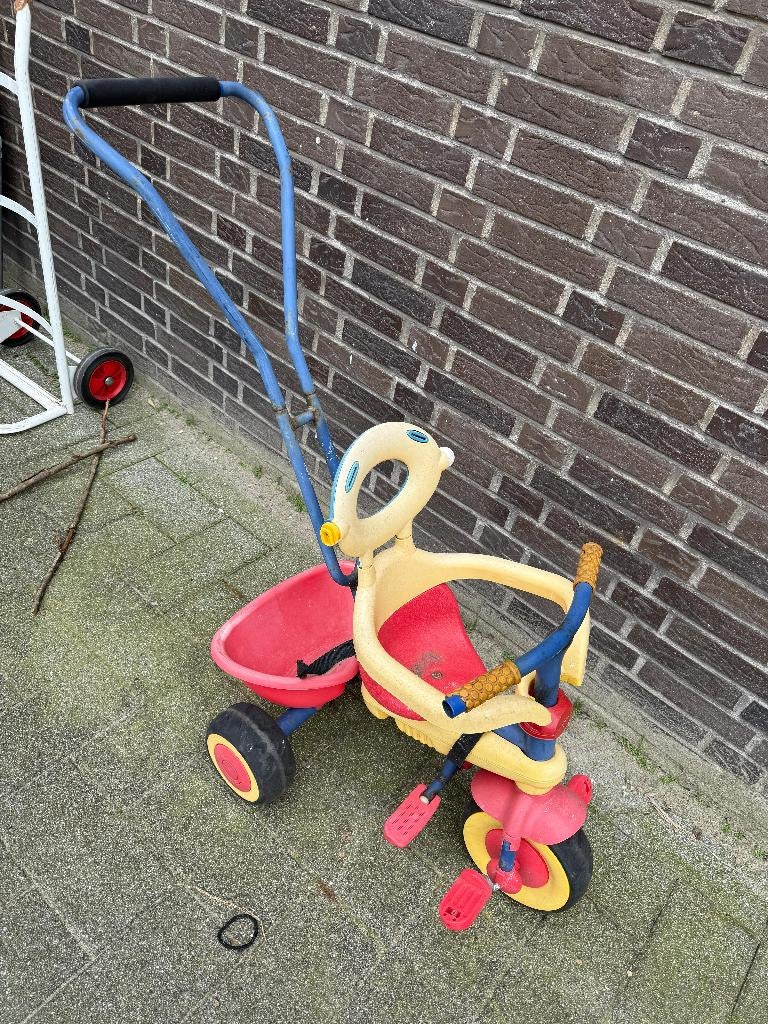 Kinder driewieler fiets met duwstang, Ophalen, Gebruikt, Duwvoertuig