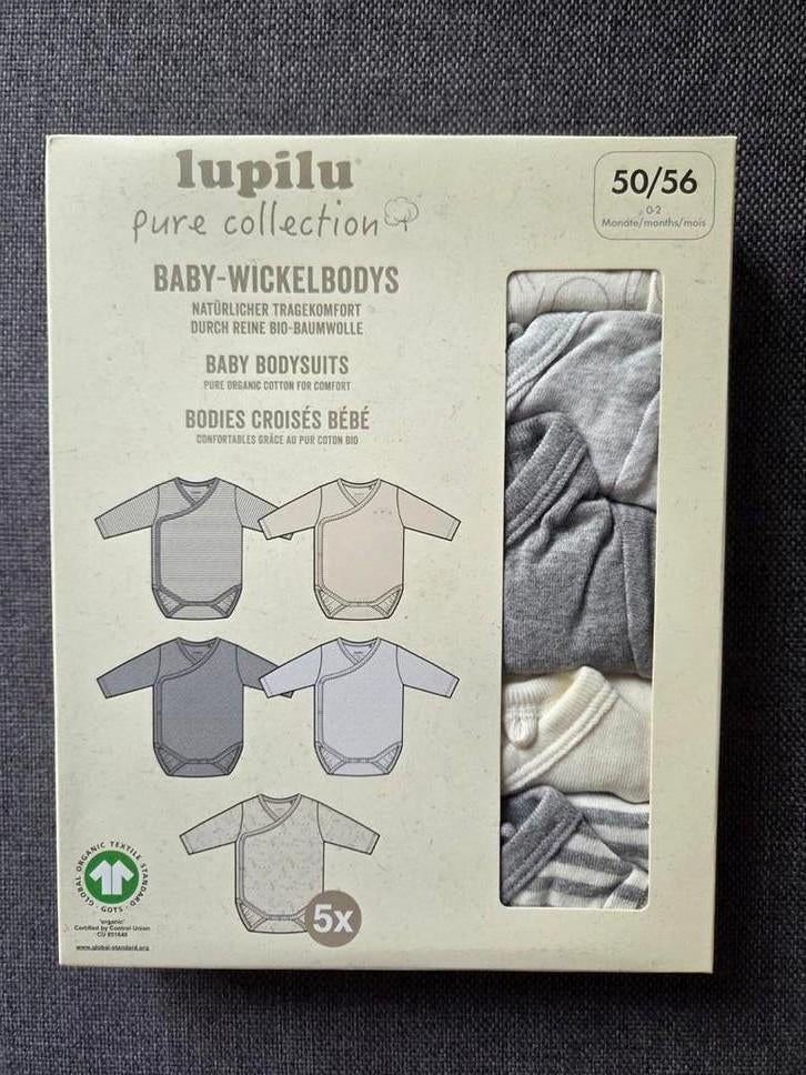 Lupilu overslag rompers 50/56, 5 stuks nieuw, Kinderen en Baby's, Babykleding | Maat 50, Ophalen of Verzenden, Nieuw, Lupilu, Jongetje of Meisje