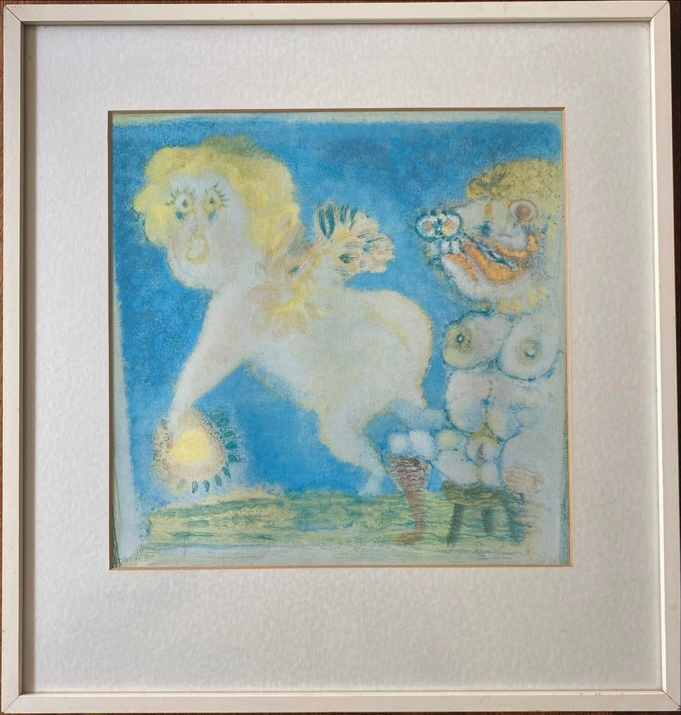 Kunstdruk Aad de Haas - Surrealistisch Figuur, Ophalen of Verzenden