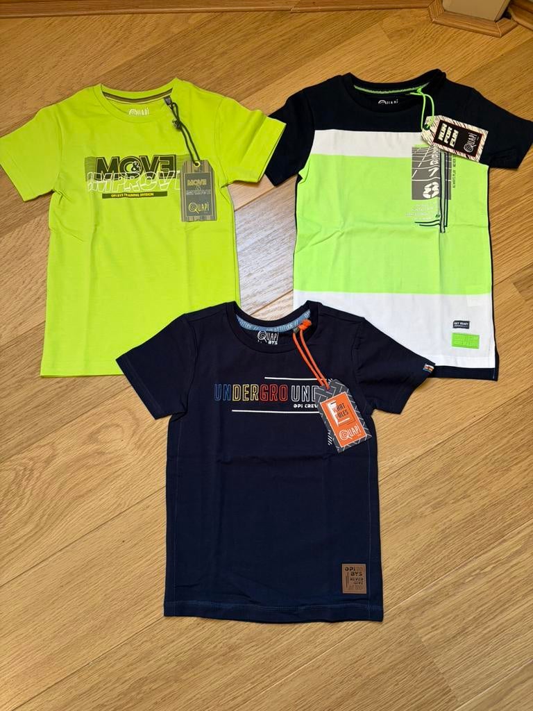 Pakket 3x Quapi shirt t-shirt jongens maat 110/116 NIEUW!, Ophalen of Verzenden, Nieuw, Jongen, Shirt of Longsleeve
