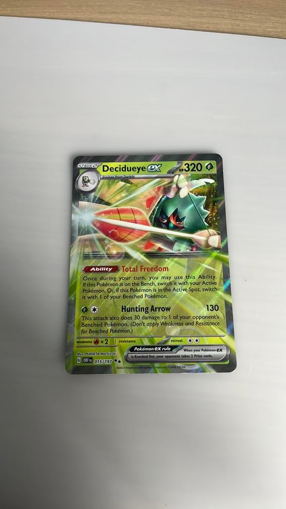 Decidueye ex 015/197 JUMBO/Overzized kaart, Ophalen of Verzenden, Zo goed als nieuw, Losse kaart