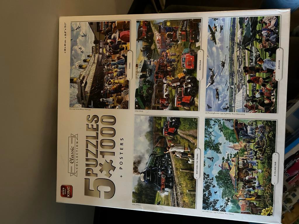 King puzzels 1000 stukjes - 12 stuks, Hobby en Vrije tijd, Denksport en Puzzels, Ophalen, 500 t/m 1500 stukjes, Gebruikt, Legpuzzel