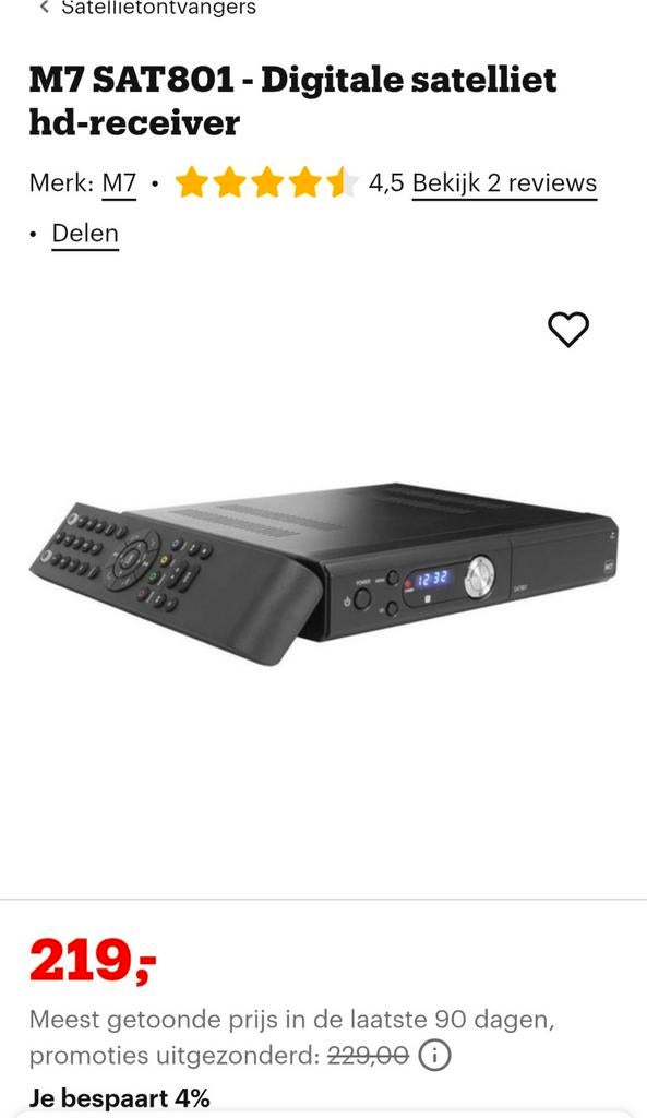 Digitale HD Satellietontvanger - M7 SAT801, Ophalen of Verzenden