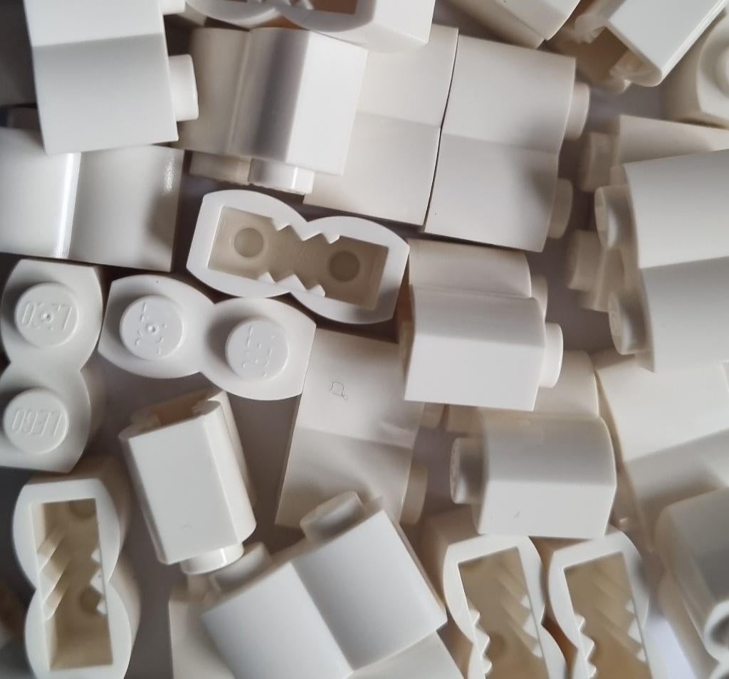 Lego 1x2 brick with logo profile, White (per 100), Ophalen of Verzenden, Nieuw, Losse stenen, Lego