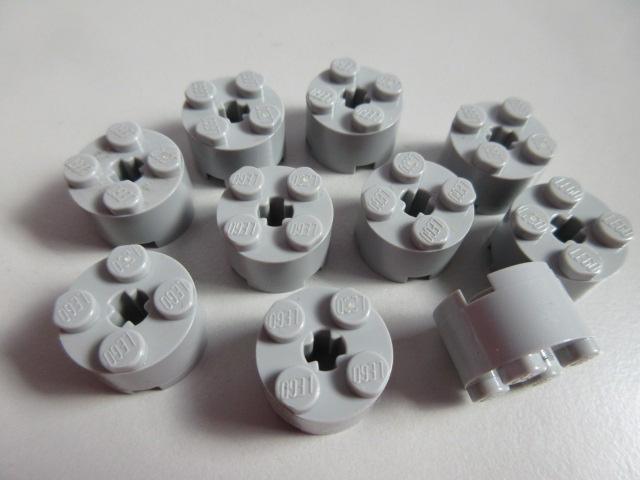 nr. 8417, 10 Lichtgrijze ronde stenen 2x2., Ophalen of Verzenden, Zo goed als nieuw, Complete set, Lego