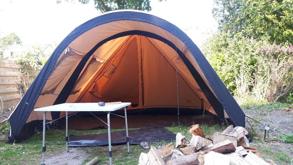 Redwood 4 persoons katoenen tent met binnentent en luifel, Caravans en Kamperen, Ophalen, Gebruikt, Tot en met 4