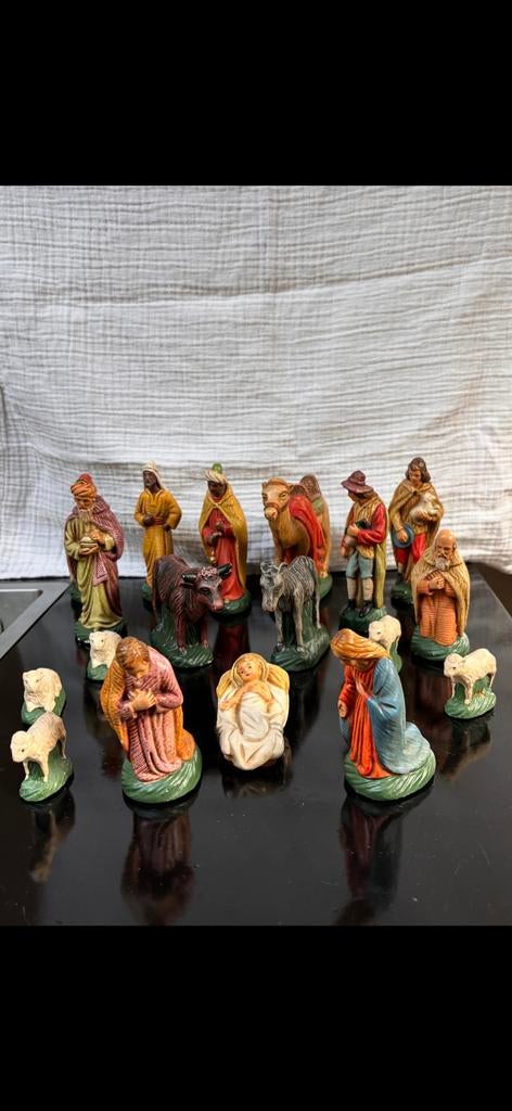 Prachtige vintage kerststal – complete set kerstfiguren, Diversen, Kerst, Ophalen of Verzenden, Zo goed als nieuw