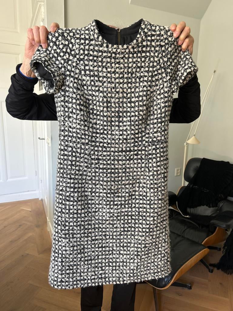 Sand Copenhagen jurk, zwart/wit, gevoerd, zo goed als nieuw, Kleding | Dames, Jurken, Maat 38/40 (M), Zwart, Ophalen of Verzenden