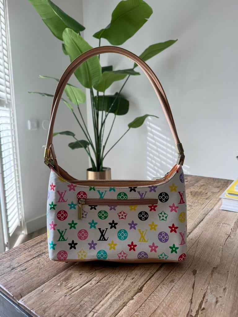 Gekleurde designer tas, Ophalen of Verzenden, Zo goed als nieuw, Zwart