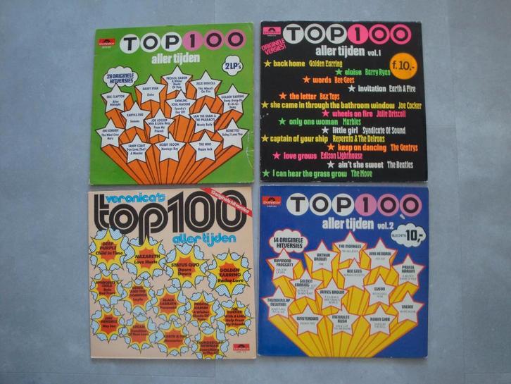 Top 100 Aller Tijden - 4 Albums (vinyl), Cd's en Dvd's, Vinyl | Verzamelalbums, Gebruikt, Pop, Overige formaten, Ophalen of Verzenden