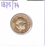 Schaars gouden tientje 1875/74 overslag Willem 3, Koning Willem III, Losse munt, 10 gulden, Goud