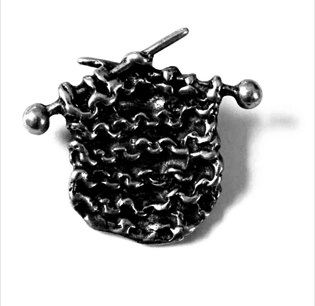 Zilveren hanger breiwerkje, Ophalen of Verzenden, Zilver, Zilver